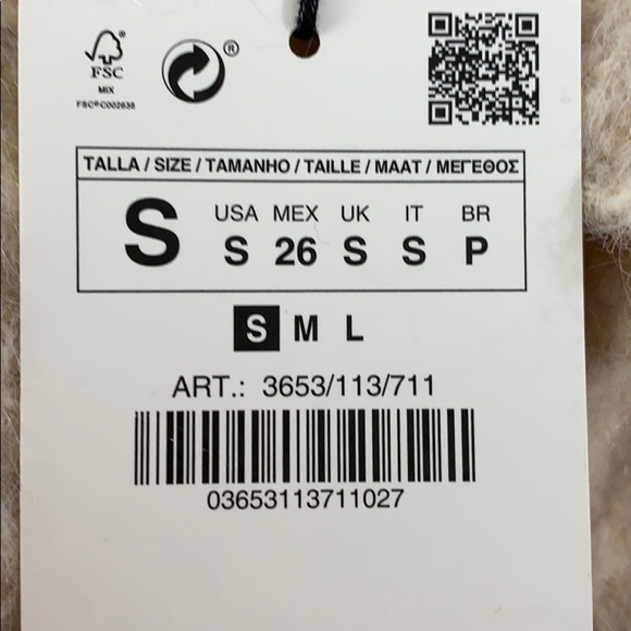 NWT. Zara Cream Knit Turtleneck Sweater. Size S. - Picture 5 of 7